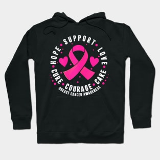 Support Love  Ribbon Breast Cancer Awareness Hoodie